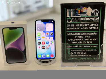 iPhone 14 128GB Független Újszerű/1-3 hónap gar./Akku 84%/p4592