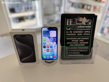 iPhone 15 Pro 128GB Független Újszerű/1-3 hónap gar./Akku 88%/p4486