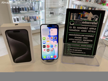 iPhone 15 Pro 256GB Független Újszerű/1-3 hónap gar./Akku 87%/p4820