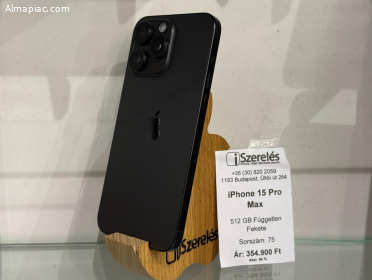 iPhone 15 Pro Max 512 GB független fekete titán (75) iSzerelés.hu